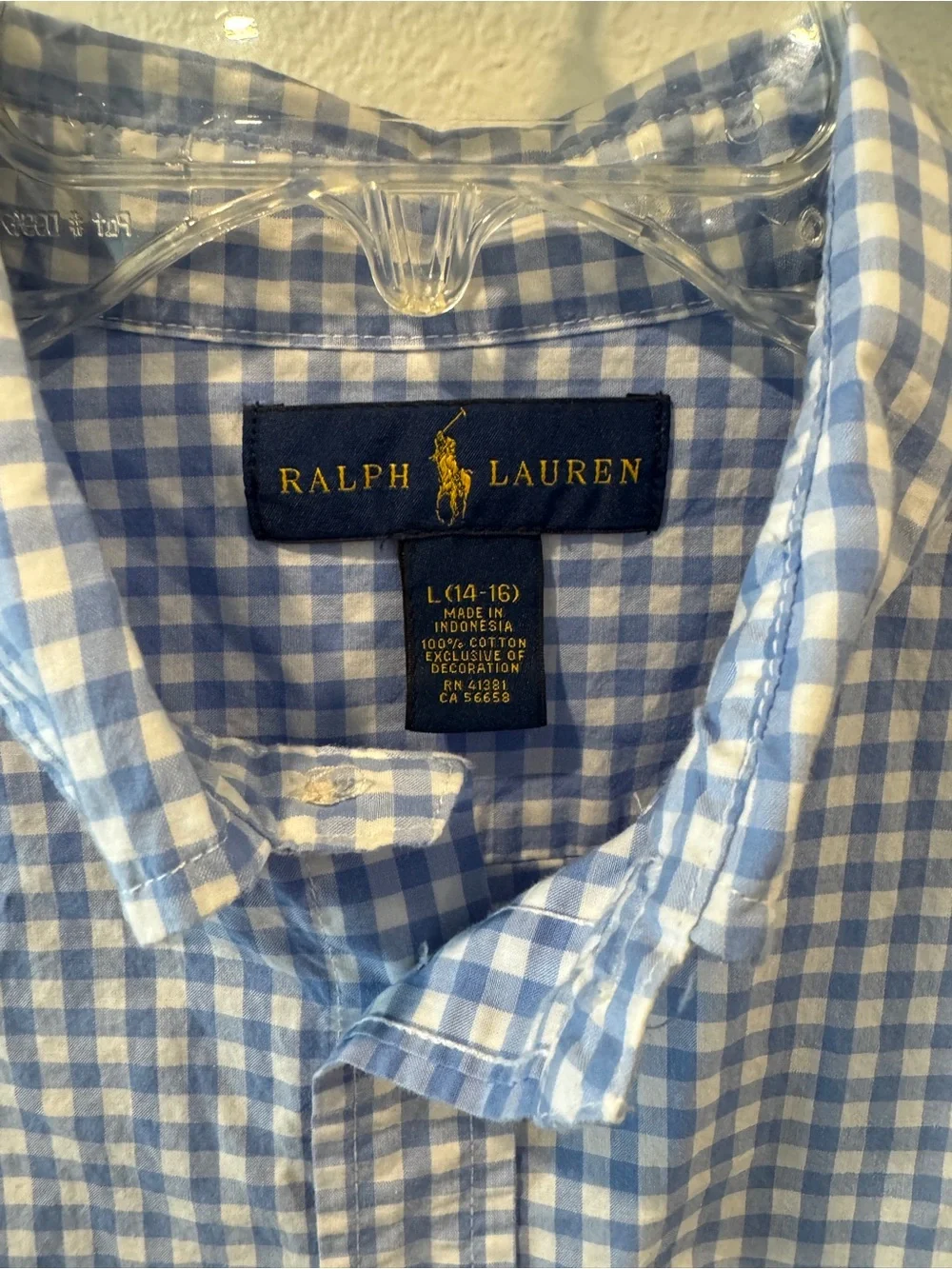 Ralph Lauren Youth Light Blue Gingham Button-Down Shirt